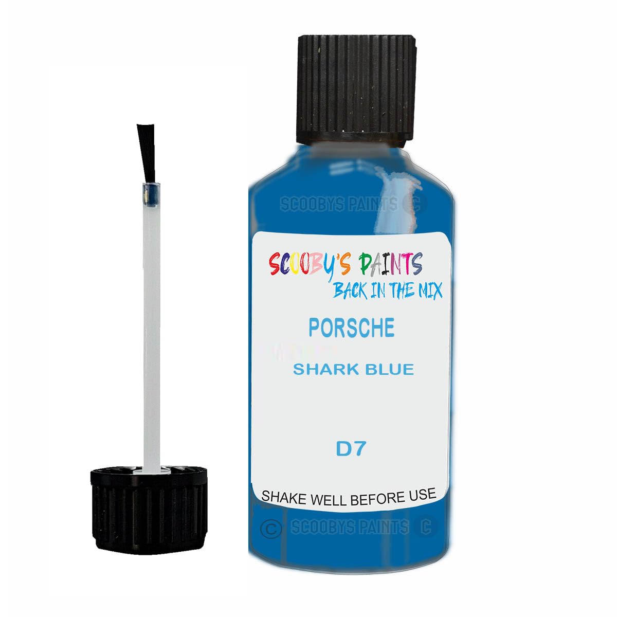 Scoobys Paints Back In The Mix Shark Blue Touch Up Paint For Porsche D7 Non-Metallic