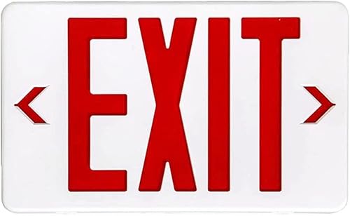 Señal de salida LED de luz de emergencia letras rojas con respaldo de batería luz de emergencia LED para uso comercial o industrial CA 120-277 V
