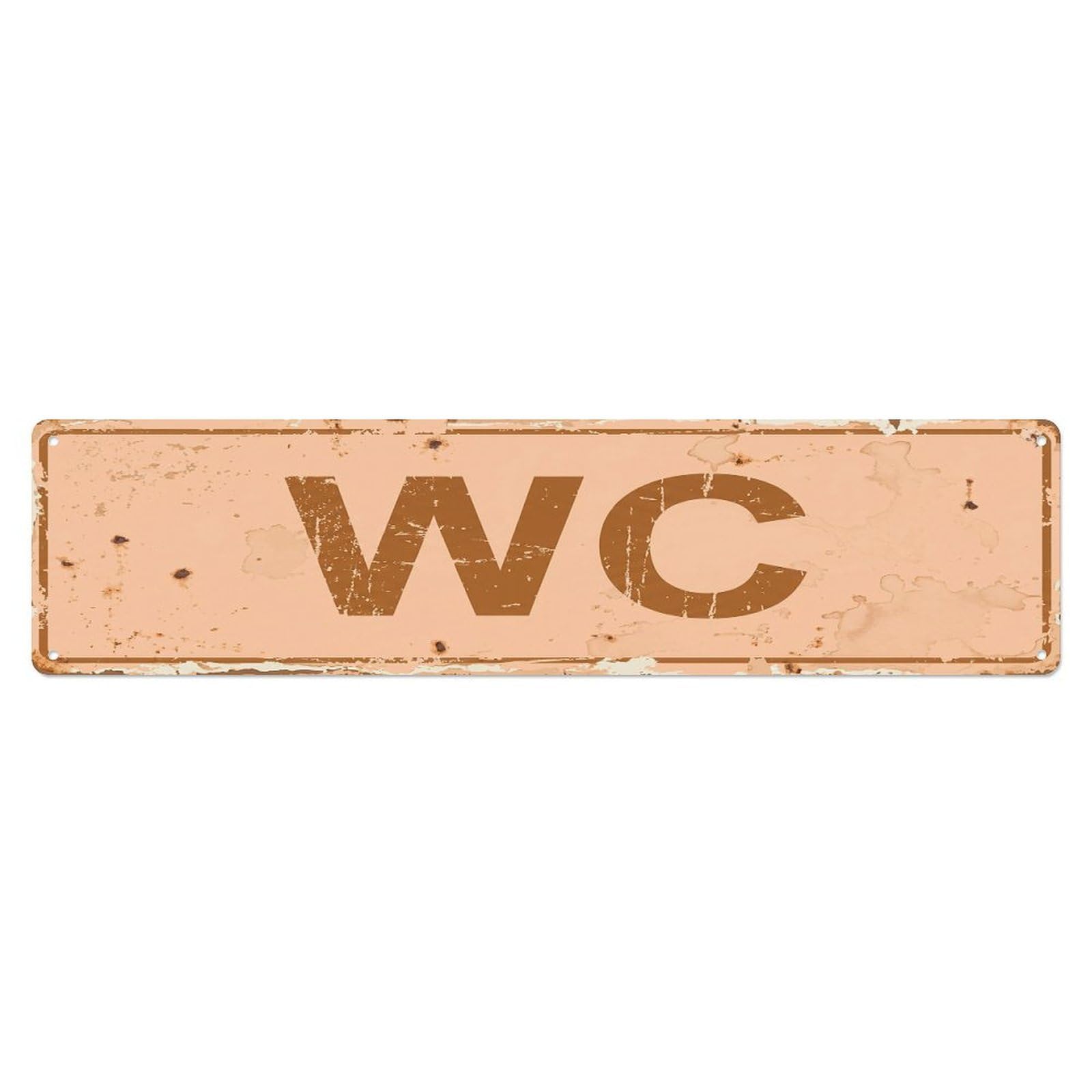Shabby Warm Home Washroom Toilet(WC) Door Metal Tin Sign Plaque Wall Decor for Cafe, Club Bar, Office, Home Garden Metal Poster 4x16Inch