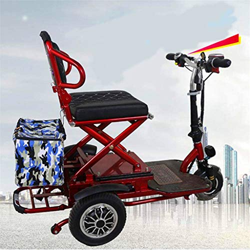 Leichte Faltbare Elektro-Rollstuhl Tragbare Mini Folding Elektro-Dreirad Geeignet for Rad Ältere/Behinderte Außen Reisen Freizeit Mobil Scooter / 12AH