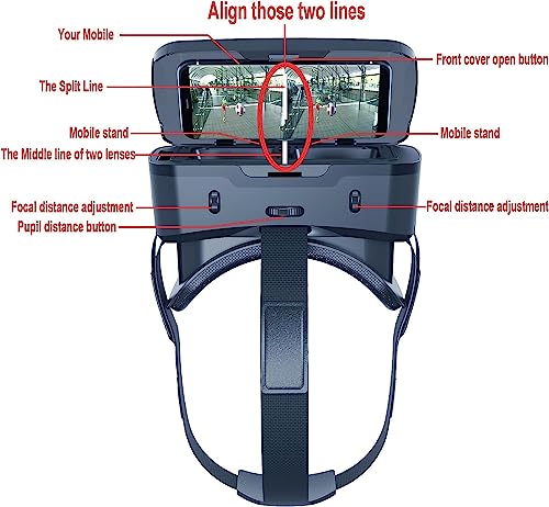 Vr Headsets For Phone Cell Phone Virtual Reality Headsets 3D Glasses Helmets Vr Goggles For Tv Movies Video Games Compatible To Ios Android Support 4.7” To 7.3” Mobile Screen With Controller (Br95) #TOP3