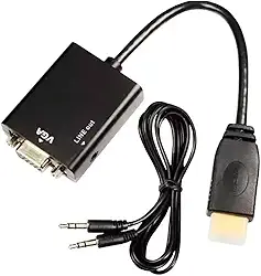 Cabo Adaptador Conversor HDMI para VGA com Saída P2 de áudio
