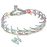 RUMYPET Dog Prong Collar Silver/Gold/Black/Multi-Colored Stainless Steel Metal Dog Chain Pinch Colla