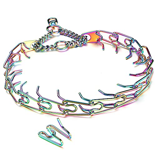 The Adjustable Black Pinch Dog Training Collars 13 RUMYPET Dog Prong Collar Silver/Gold/Black/Multi-Colored Stainless Steel Metal Dog Chain ...