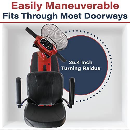 Zipr 3-Wheel Mobility Scooter - Folding Electric Motorized Wheelchair - Mobility Scooters For Seniors, Travel, Adults, Elderly, Handicapped - Power Extended Battery - Charger And Metal Basket Included #TOP4