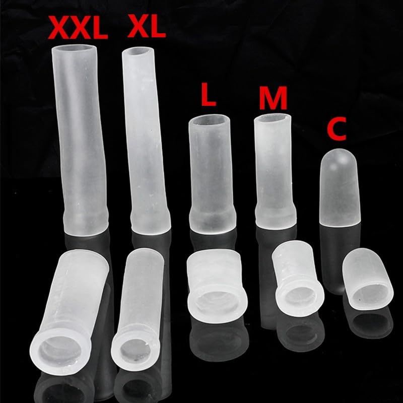 Generic 2 PCS Silicone Penile Sleeves, Protector Sleeve Replacement for Pennis Extender, Avoid Tissue Damage (M+C), White