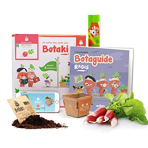 Kit semis radis et potager maison enfant Botaki avec graines bio et terreau