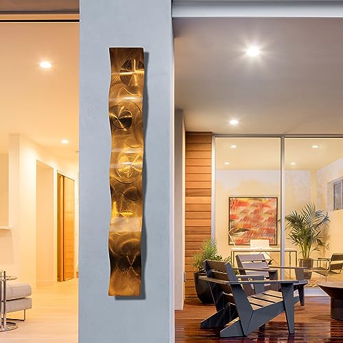 Statements2000 COPPER-WAVE-CA Essence Of Simplicity 6 Inch X 46 Inch Copper Waves 3D Metal Wall Art Contemporary Abstract Sculpture thumb #3