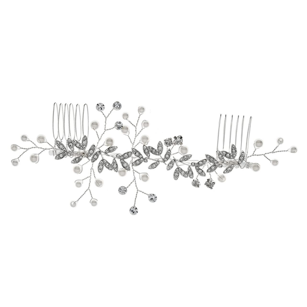 Beavorty 5piezas Peina De Novia Diseño De Perlas y Rhinestones Accesorio De Cabello Elegante Para Bodas y Fiestas Decoración Nupcial Para Novias