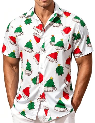 Image of Men's Hawaiian Shirt Tops Vintage Short Sleeve Button Down Beach Shirt Male Tropical Floral Summer Pullover Party Holiday