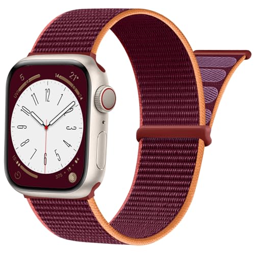 SNBLK Sport Nylon Loop Band Compatible with Apple Watch Bands for Women Men 40mm 41mm 42mm 44mm 45mm 46mm 49mm 38mm, Breathable Braided Stretchy Strap for iWatch SE Series 11/10/9/8/7/6/5/4/
