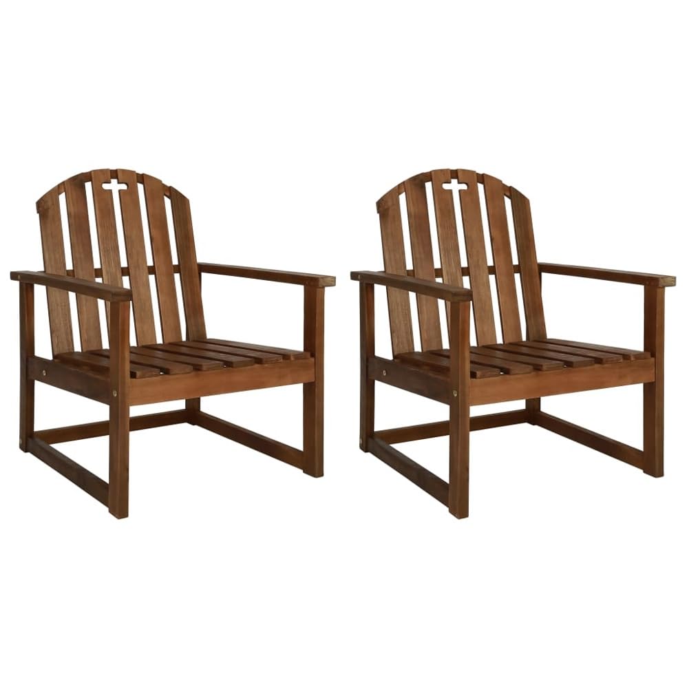 Chaises de jardin en bois massif d'acacia : lot de 2 fauteuils robustes de luxe pour terrasse