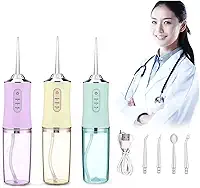 Irrigador Oral Bucal Fio Dental Elétrico recarregável Jato D'Agua Limpador de Prótese Fixa/Protocolo/Implante/Aparelho Ortodôntico Dentes e Gengiva Premium 110/220V Jato Forte (Verde)