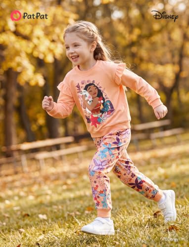 Image of Disney Outfits for Girls Long Sleeve Shirt Pocket Pant Toddler Sweatsuit