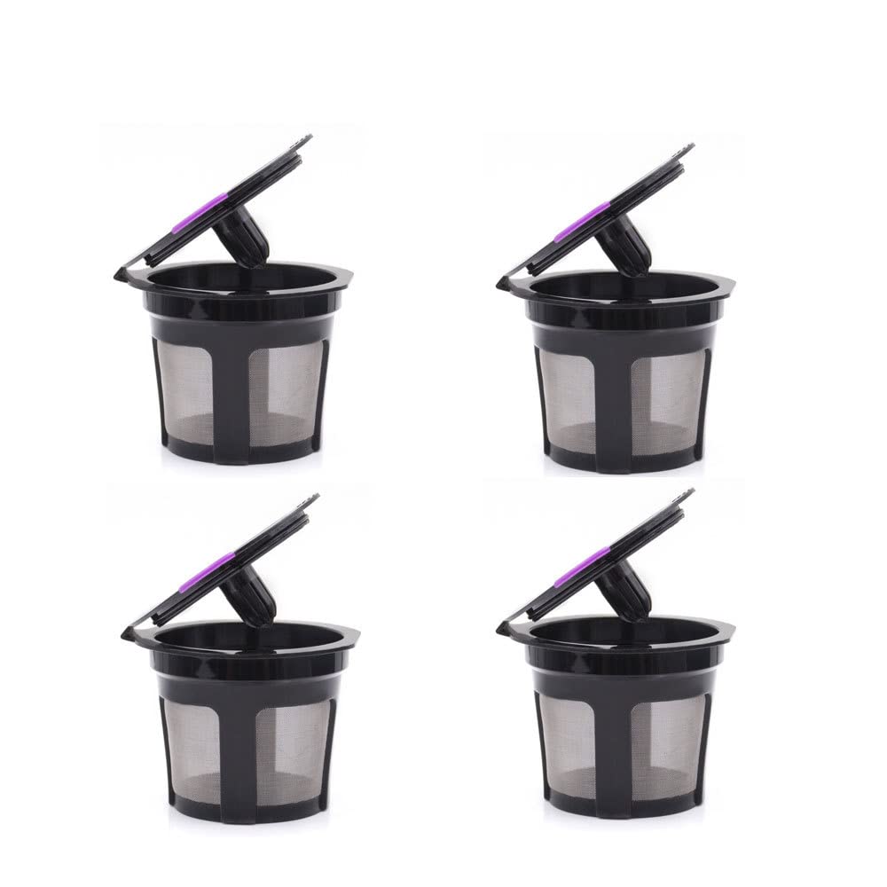 zalati Reusable K Cups 4pcs Coffee Filters Food Grade for Universal Compatible with Keurig 2.0 & 1.0 Brewers