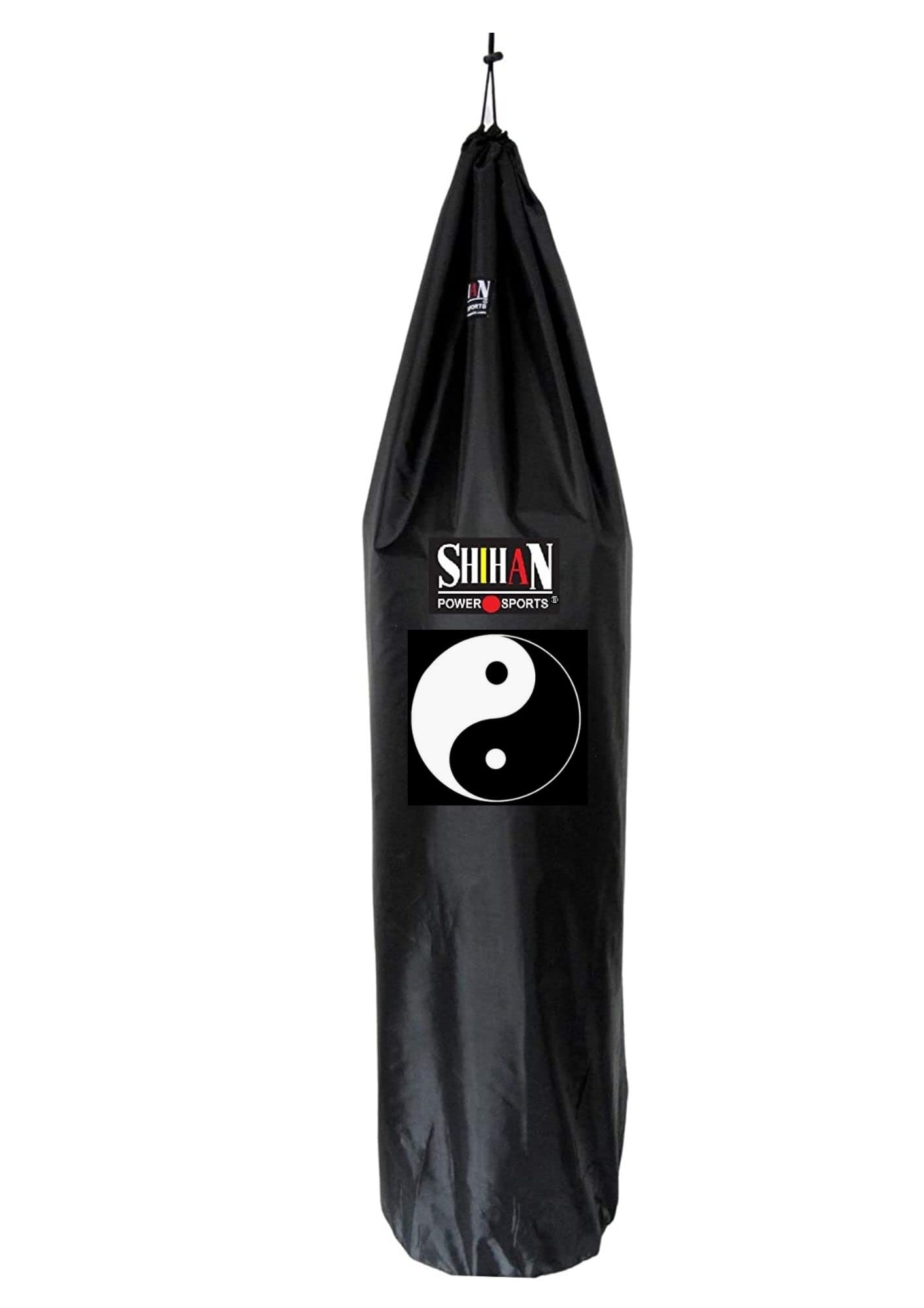 Shihan POWER SPORTS Boxing Bag Cover YIN YANG 5-6ft & 24in Diameter Black Waterproof Outdoor/Indoor Protection for Freestanding Boxing Bags