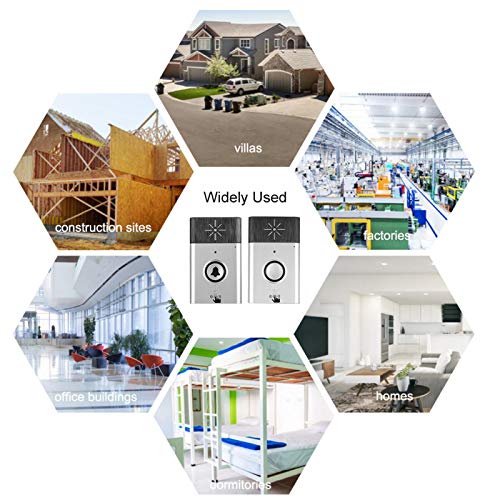 Intercom Deurbel, Slimme Draadloze Voice Deurbel Toegangscontrolesysteem Binnen- / buitendeurbel - 300m bereik(Zilver) - Image 3