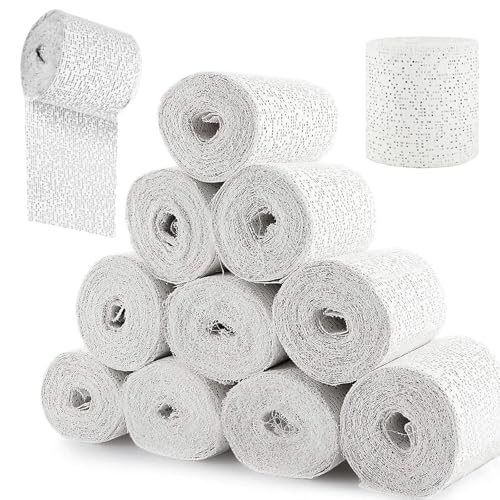 Zynaxir Plaster Cast Bandage Kit 12 Rolls Plaster of Paris Plaster Bandage for Modelling Plasters Strip Gauze Wrap for Art Crafts Moulds Body Casts Craft Projects Belly Molds (5 cm x 270 cm White)