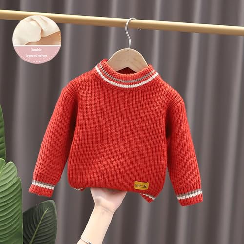 BILIKEYU Toddler Little Boys Girls Crewneck Fall Sweaters Kids Long Sleeve Slouch Chunky Ribbed Knit Pullover2