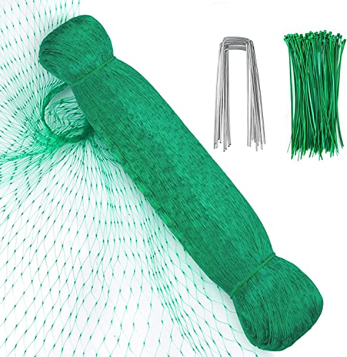 YHmall Green Garden Netting 2M X 15M Bird Netting with 50 Cable Ties and 10 U-Shaped Pegs