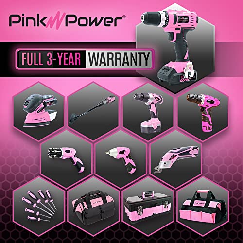 Pink Power Pink Drill Set für Frauen 20V Akku-Bohrschrauber Tool Kit für Frauen, Li-Ion Elektrische Bohrmaschine, Ladegerät & Bohrer-Set, Leichte Schraubendreher-Bohrmaschine – Bild 8