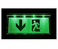 AtR Notleuchte Notbeleuchtung Exit Notausgang Fluchtwegleuchte Notlicht Fluchtweg mit Pfeil nach UNTEN Grau