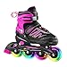 Hiboy Patines en línea Ajustables con Todas Las Ruedas iluminadas, Patines para Exteriores e Interiores, para niños, niñas y Principiantes