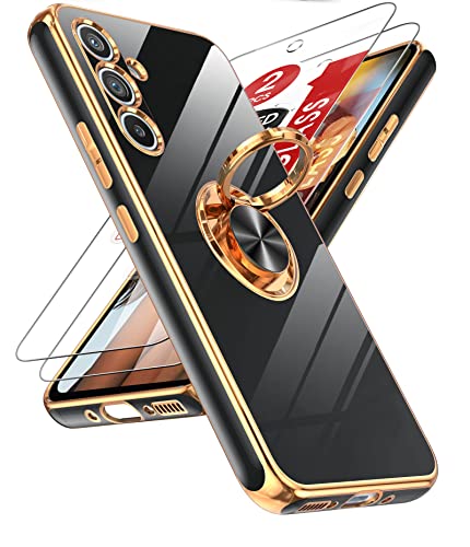 Coque Samsung A54 5G avec protège-écran verre trempé et anneau rotatif