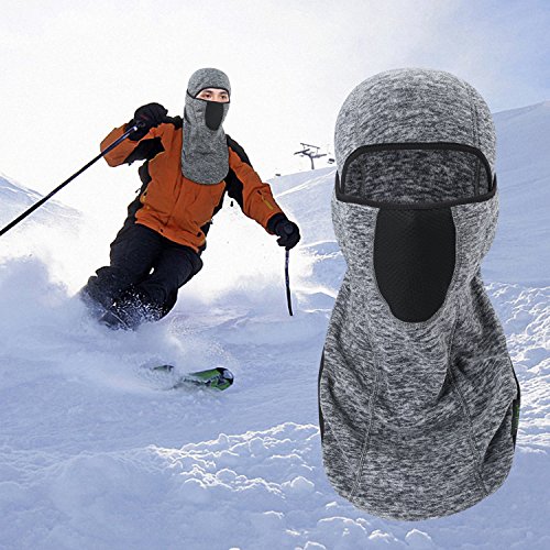 Balaclava-Ski Mask Winter Thicken Outdoor Face Mask Windproof Warmer Hood Grey - Thumbnail 7