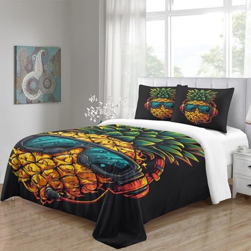 Pineapple-for-Boys-Girls-Duvet-Cover-3D-Print-Colour-Printing-Comforter-Covers-Quilt-Cover-Bedding-Set-with-Pillow-Cases-Soft-Microfiber-with-Zipper-Closure-3-Pieces-Full203x228cm 51i9nOFzNpL