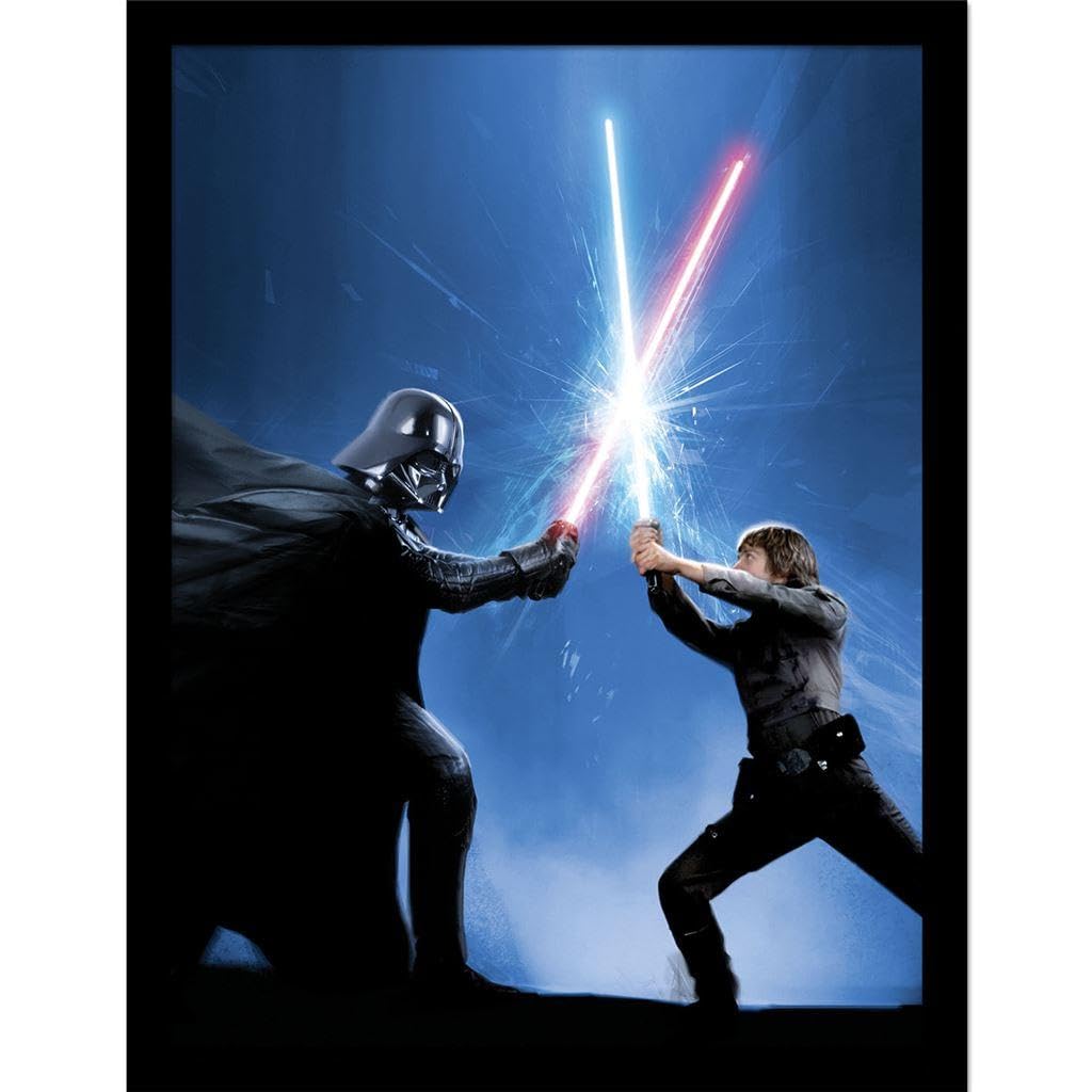 Star Wars Blue/Black Luke Vs Vader Framed Poster (45Cm X 35Cm X 1.7Cm) ()