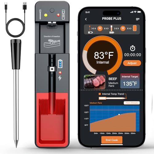 Vexloria Meat Thermometer, Wireless Meat Thermometer Probe Blueto...