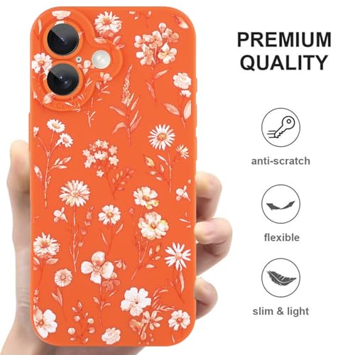 Image of ZIYE for iPhone 17 Case Orange Flower Pattern Phone Case