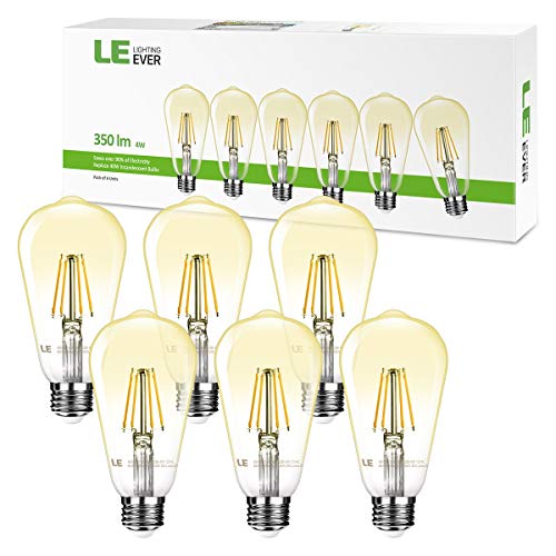 LE ST64 E26 Vintage Edison LED Bulbs, Dimmable, 4W 350 lm, 40W Incandescent Equivalent, Wide Beam Angle, Pack of 6 - image 8