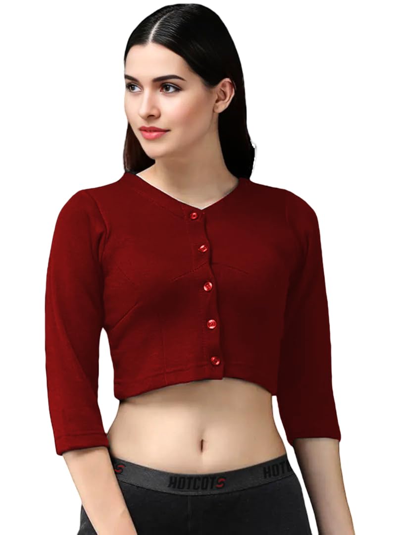 Hotcots Women's Thermal Blouse – Lightweight Solid Warm Top for Layering