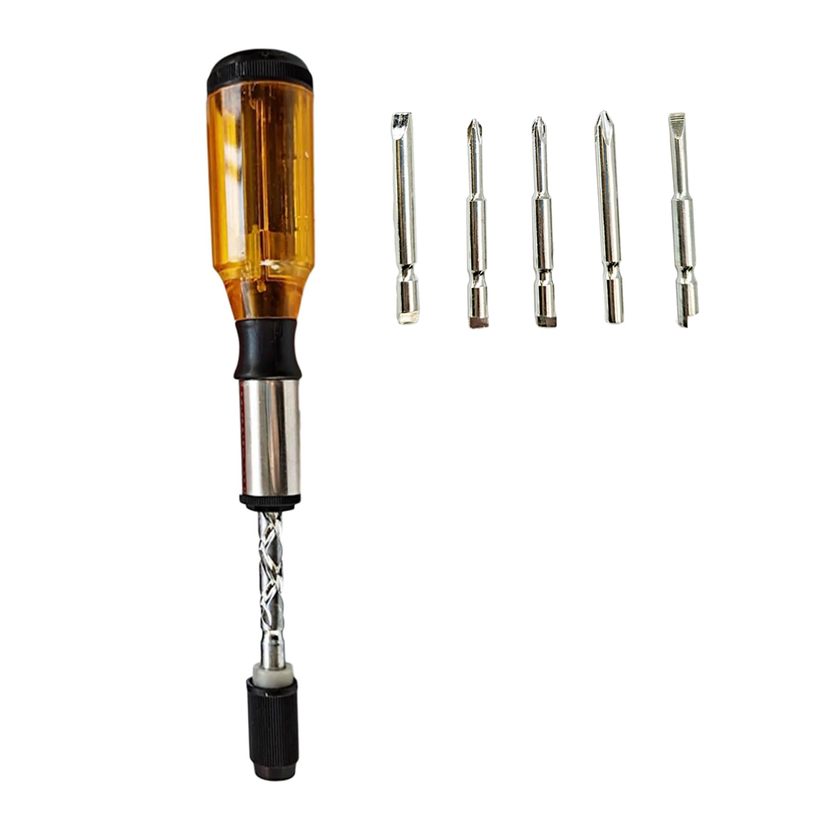 Ywluuoo Push-Pull Ratchets Screwdriver, Semi-Automatic Spirals Ratchets With 5Pcs Replaceable Bit Semi Automatic