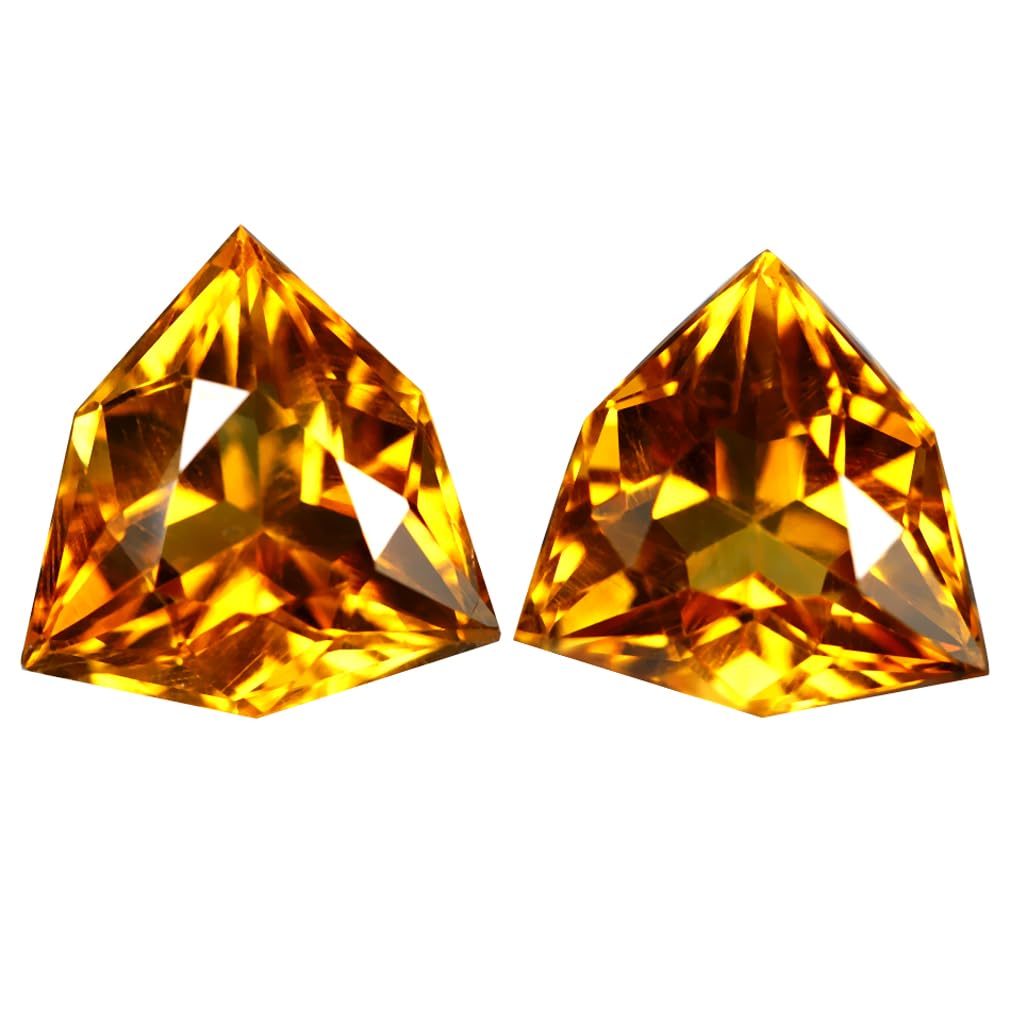 Citrine paire assortie 9.01 ct pour éviter le problème des gemmes dépareillées