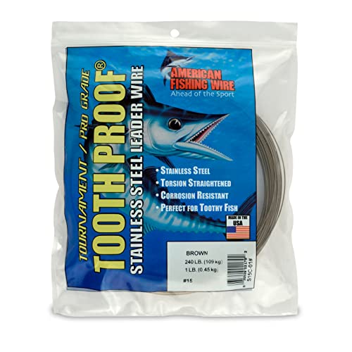 Image of American Fishing Wire Tooth Proof Stainless Steel Single Strand Leader Wire