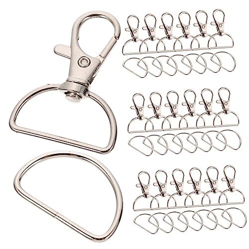 OSALADI DIY Keychain Accessories Metal Keychain Clips d Shaped Design Key Buckles Swivel Trigger Hooks