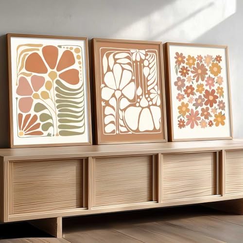 Image of kotart Boho Painting Wall Art Home Decoration Paintings With Frame For Living Room Bed Room Hotel Wall Decor Digital Reprint Set of 3 (13X17 inch)