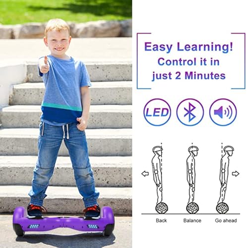Image of FLYING-ANT Self Balance Scooter 6.5 inch with Speaker and LED Lights Red