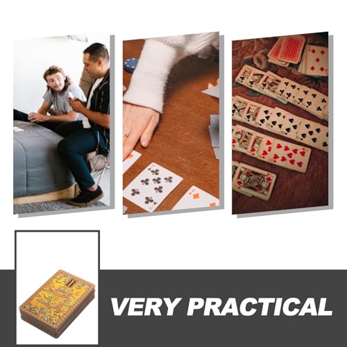 Alasum Goldfolie Pokerkarten Plastikspielkarten Portable Kartenspiel für Erwachsene Familienparty mit Hochwertiger Verarbeitung und Starker Spielbarkeit – Bild 7