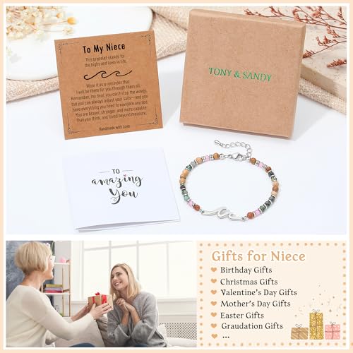 Image of TONY & SANDY Friend Gifts for Women, Unique Birthday Gifts for Women, Sister Gift from Sister, Wave Bracelet, Christmas Stocking Stuffers for Woman Female, Bestie Friendship Bracelets