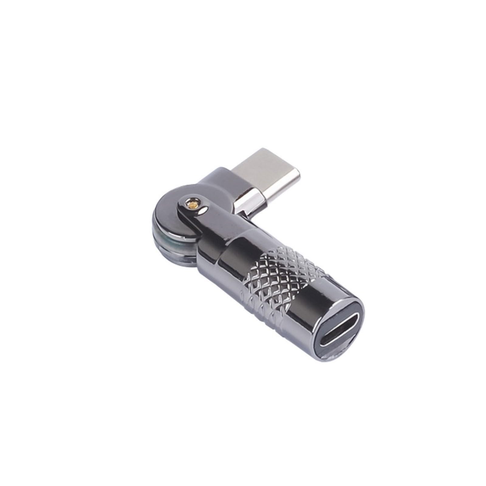 Maxtonser Type C/USB To Type C/USB Right Angled Adapter Aluminum 90 Degree for Cameras Headphones 60W Fast Charging Data Transfer