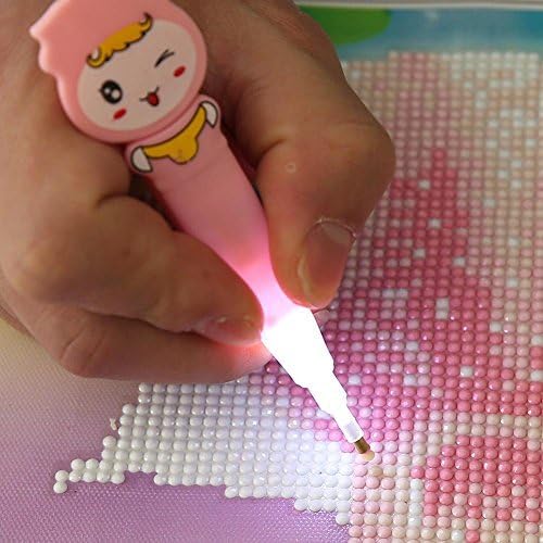 Whitelotous Quick Point Drill Pen with Light DIY Diamond Paint Tool Craft Needlework Accessories (Single Head)