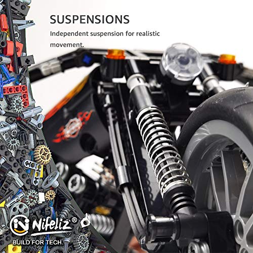 Nifeliz NF10002 Knuckle Chopper Motorcycle Building Kit thumb #5