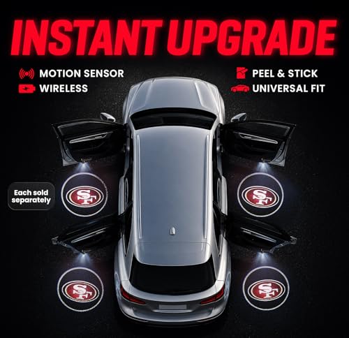 Image of LED Car Door Light - Officially Licensed NFL Wireless Projector - Show Your Team Pride - Battery Powered, Easy Install