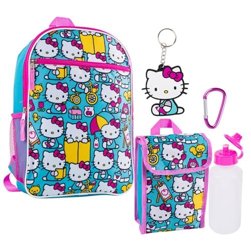 Fast Forward Hello Kitty and Friends 5 Piece Backpack Set, Allover Print, 92280