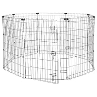 Amazon Basics Foldable Octagonal Metal Exercise Dog Playpen - Indoor/Outdoor, Single Door, Medium (8...