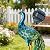 chisheen Outdoor Solar Peacock Decor Garden Statue Metal Yard Art Decoration Outdoor Sculptures for Backyard,Patio,Lawn,Wedding, for Women